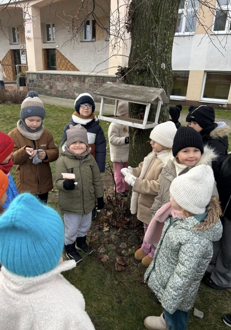 Przedszkolaki dbają o ptaki 