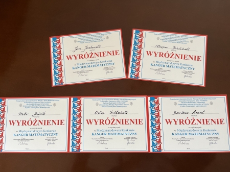 Mamy pięć wyróżnień w Kangurze Matematycznym!