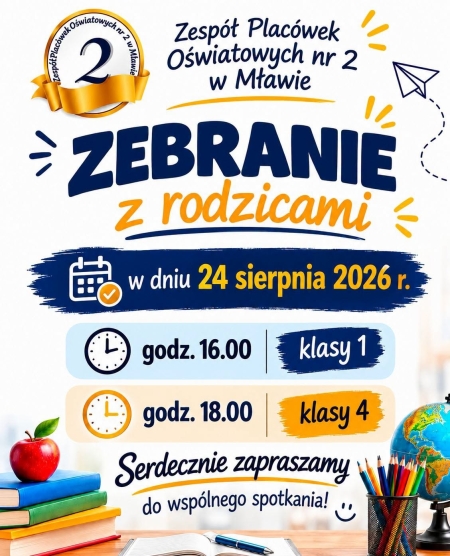 WAŻNA INFORMACJA – ZMIANA TERMINU ZEBRANIA Z RODZICAMI❗