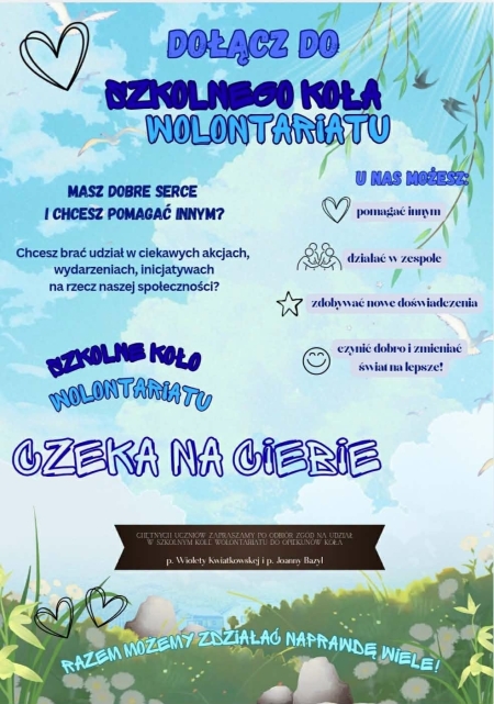 Pomagaj. Działaj. Inspiruj – dołącz do Szkolnego Koła Wolontariatu!