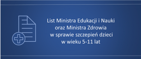 List Ministra Edukacji i Nauki oraz Ministra Zdrowia w sprawie szczepień dzieci ...