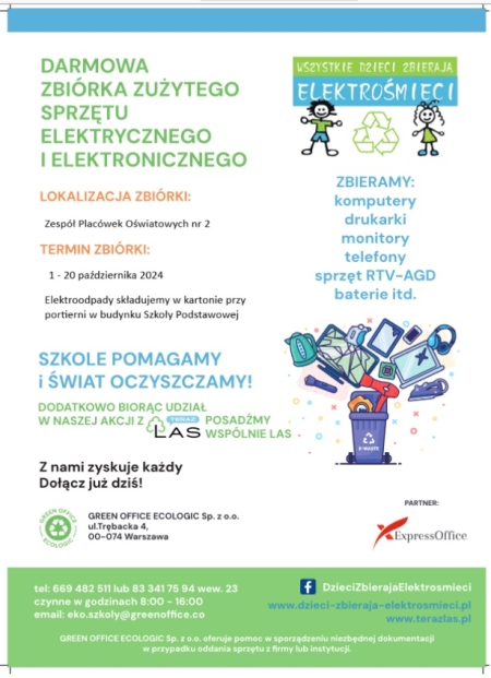 “WSZYSTKIE DZIECI ZBIERAJĄ ELEKTROŚMIECI”